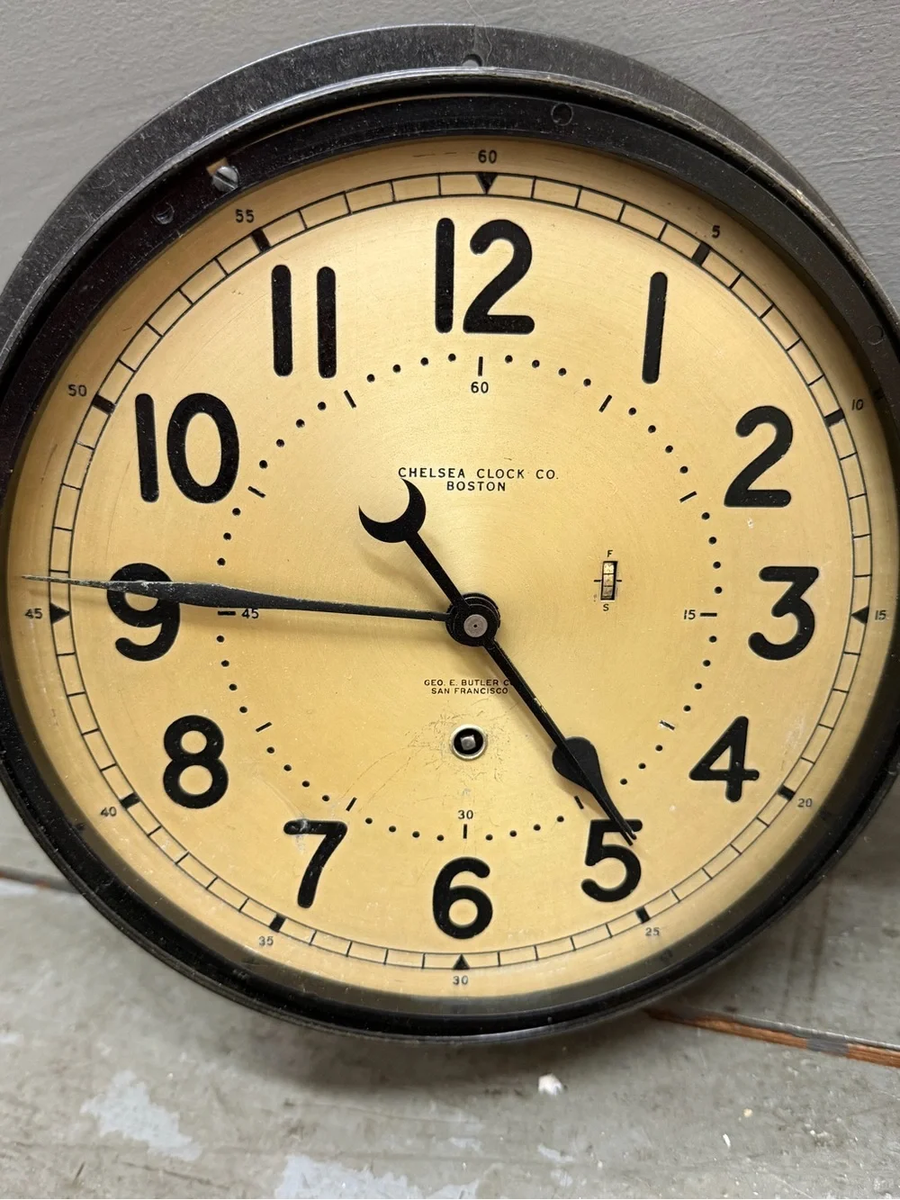 Chelsea Clock Co. Boston US NAVY Ship Clock U.S Government Bakelite Clock